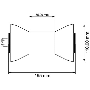 Kølrulle blå 195x110 mm, hul Ø21 mm