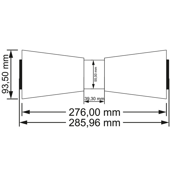 Kølrulle blå 286x93 mm hul, Ø21 mm