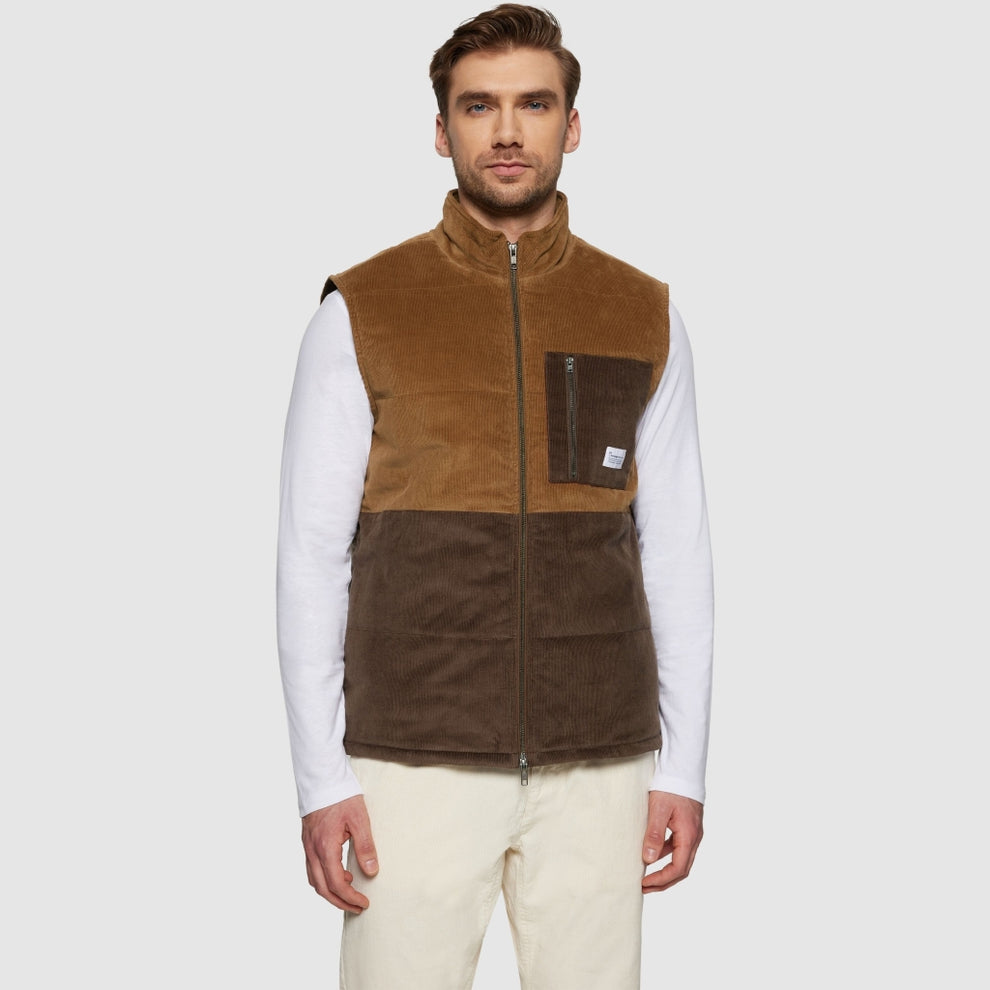 Knowledge Cotton Apparel M 14-Wales Courdrey Colorblock Vest