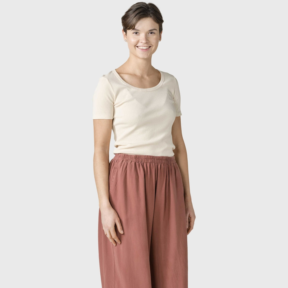 Klitmøller W Rib T-Shirt Pastel Sand