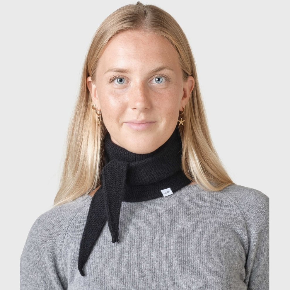 Klitmøller W Violet Small Knit Scarf Black