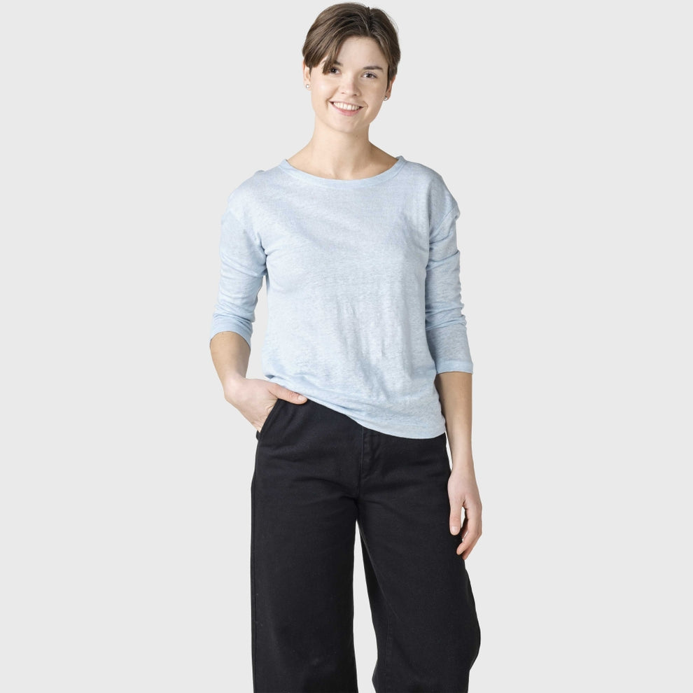 Klitmøller W Gudrun Langærmet T-Shirt Light Blue