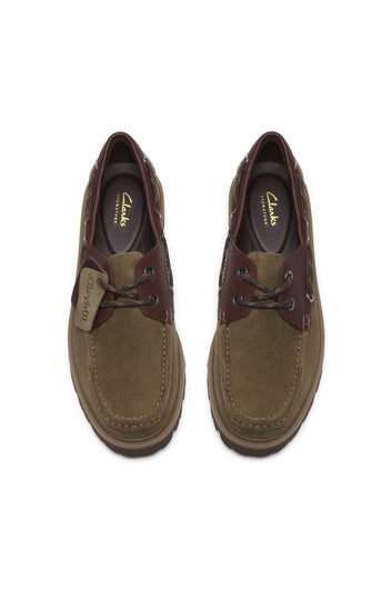 Clarks M Cleyhill Boat Olive Combination