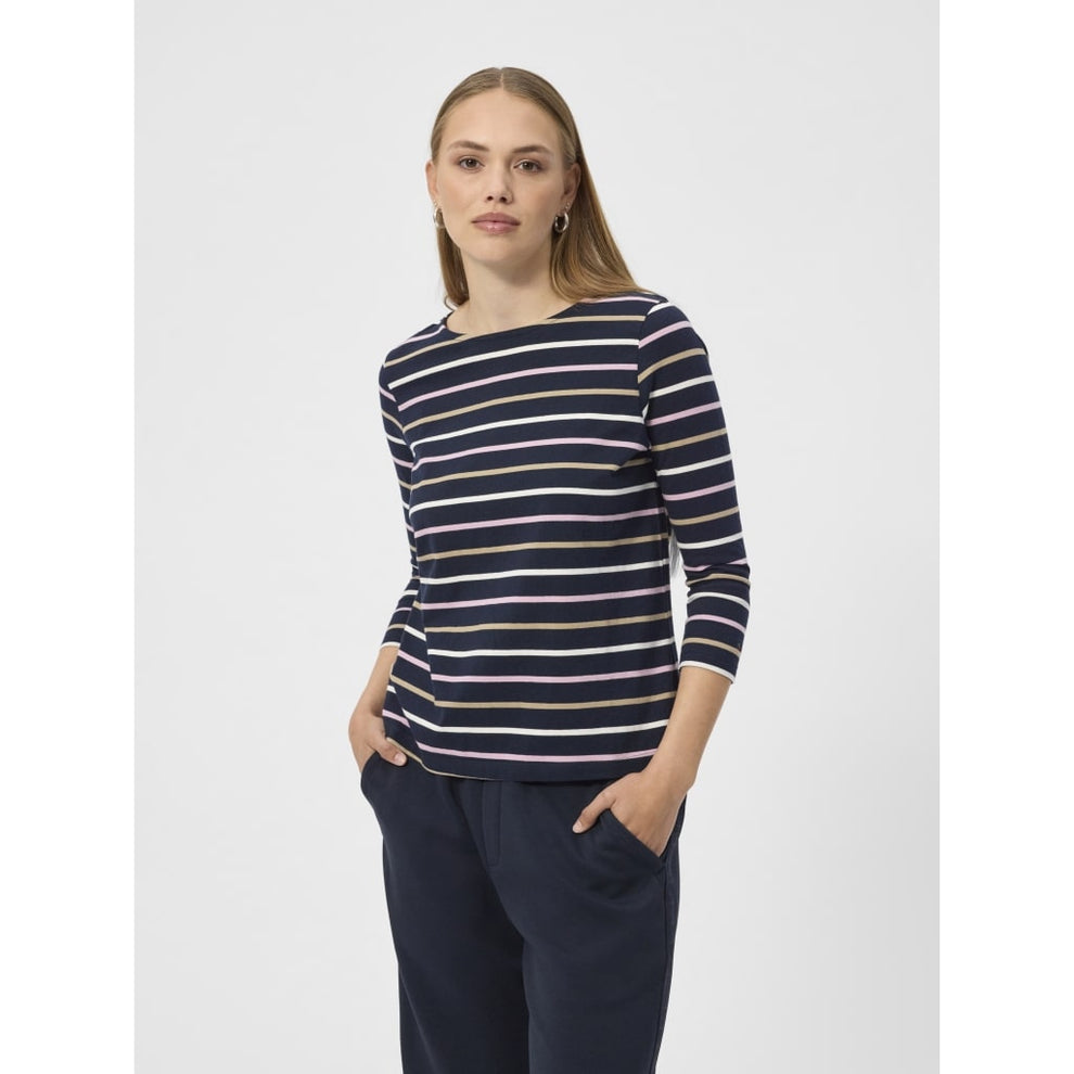 Redgreen W Croco T-Shirt Dark Navy Stripe