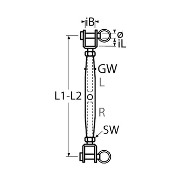 Vantskrue Gaffel/Gaffel Rustfri