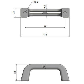 Roca håndtag plast grå
