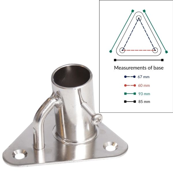 Scepterfod trekantet 84º, Ø25.4mm