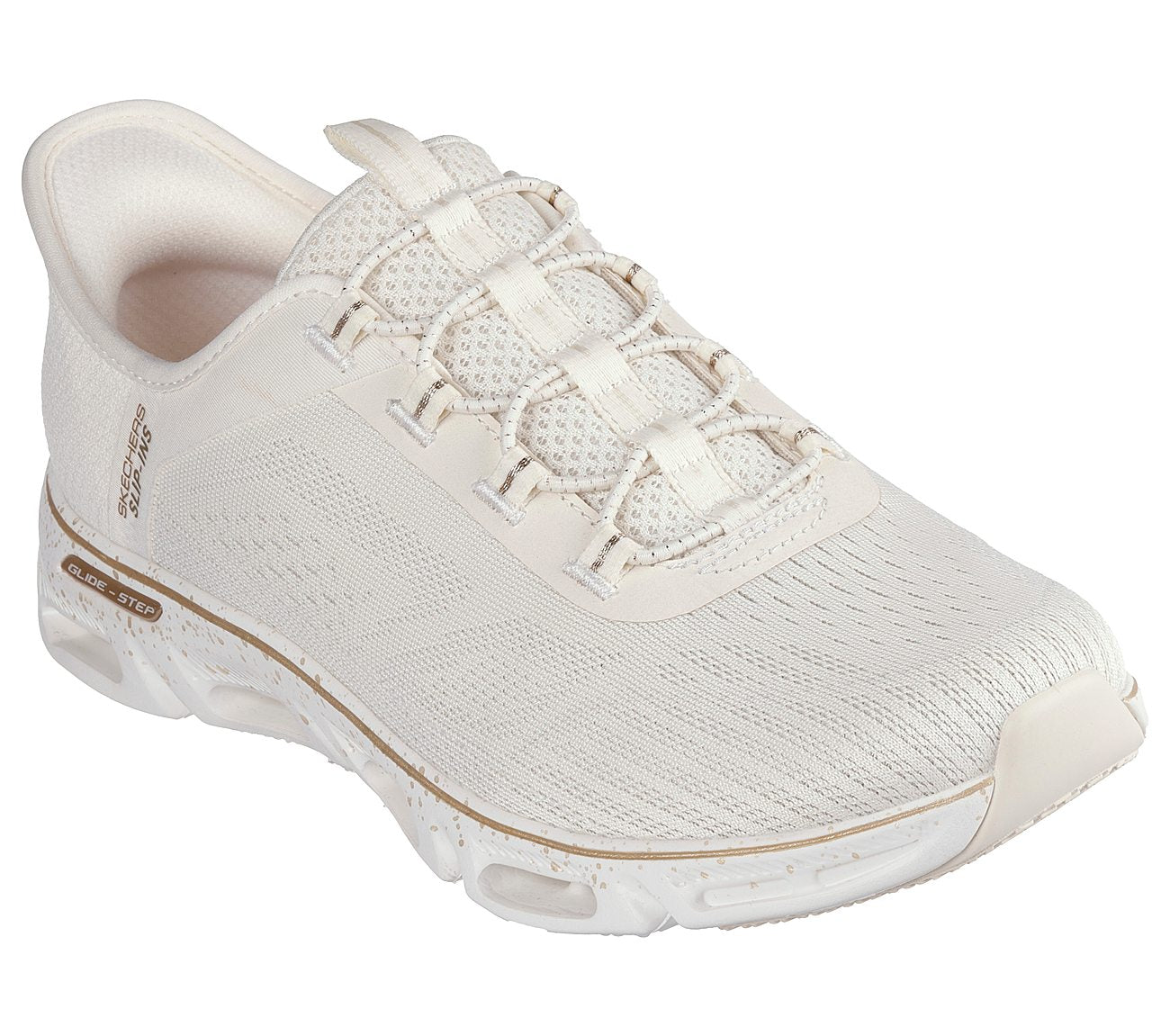 Skechers W Glide-Step Gratify Sneakers - Pace - Naturalural/Gold