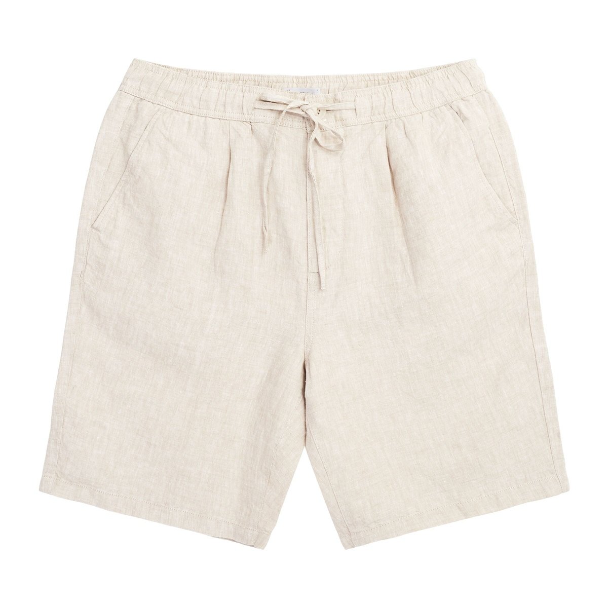 Knowledge Cotton Apparel M FIG Loose Linen Shorts Light Feather Gray