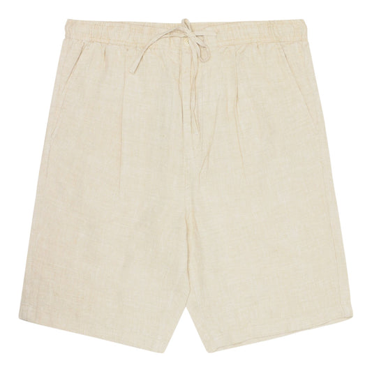 Knowledge Cotton Apparel M Fig Loose Linen Shorts 1449 Yarndyed - Light Feather Gray