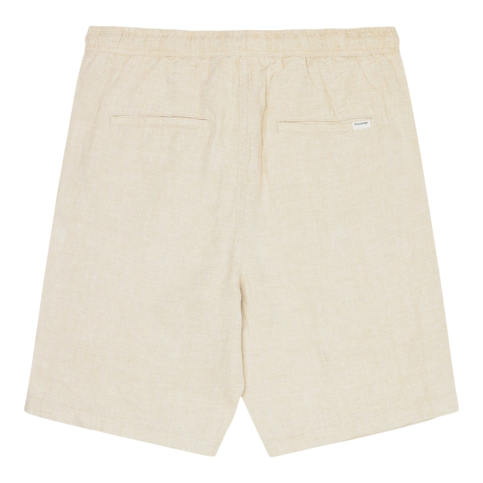 Knowledge Cotton Apparel M Fig Loose Linen Shorts 1449 Yarndyed - Light Feather Gray