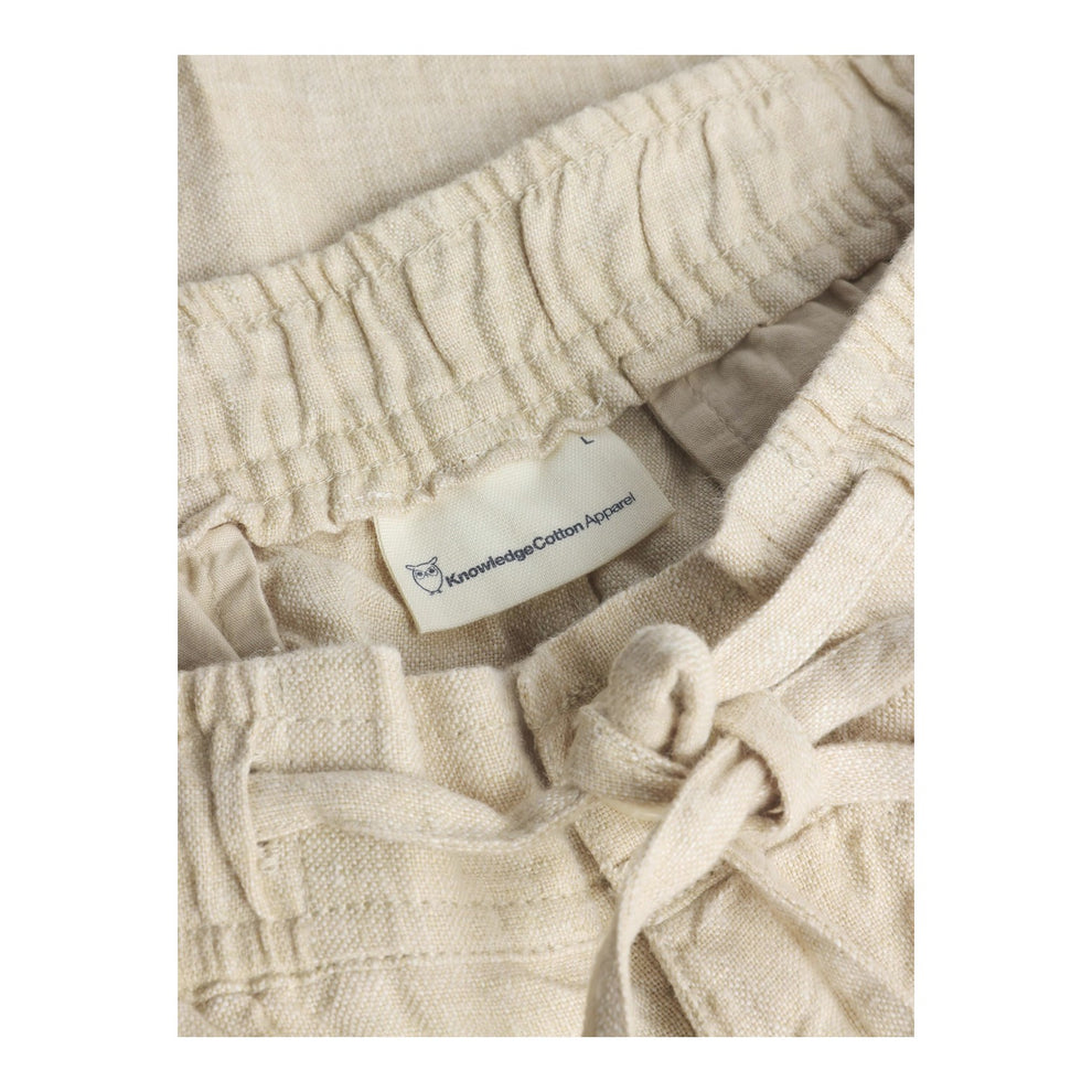 Knowledge Cotton Apparel M Fig Loose Linen Shorts 1449 Yarndyed - Light Feather Gray