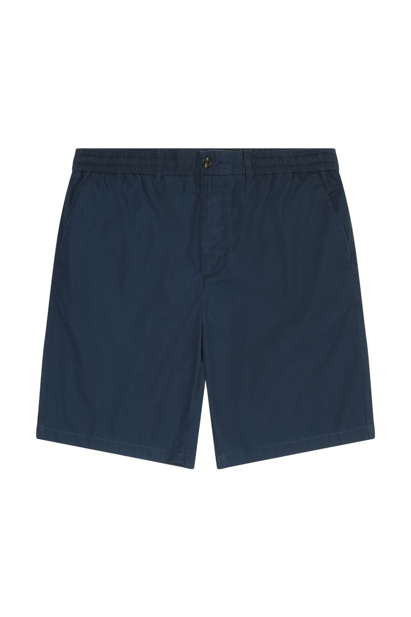 Knowledge Cotton Apparel M Fig Loose Poplin Elastic Waist String Shorts - Gots/Vegan 1001 Total Eclipse