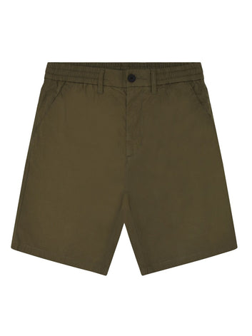 Knowledge Cotton Apparel M Fig Loose Poplin Elastic Waist String Shorts - Gots/Vegan 1068 Burned Olive