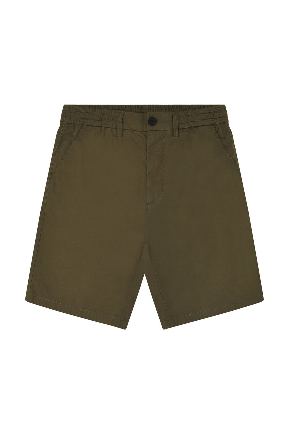 Knowledge Cotton Apparel M Fig Loose Poplin Elastic Waist String Shorts - Gots/Vegan 1068 Burned Olive