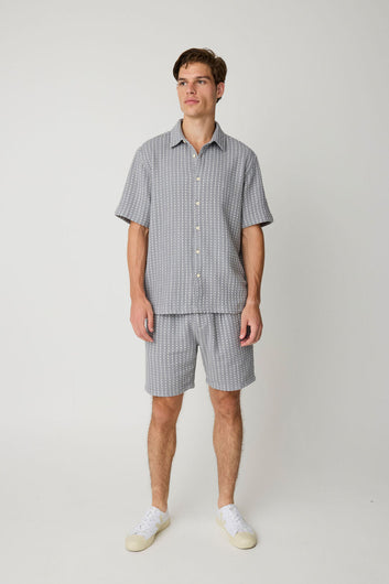 Knowledge Cotton Apparel M Ash Comfort Structure Shorts 8031 Grey Stripe