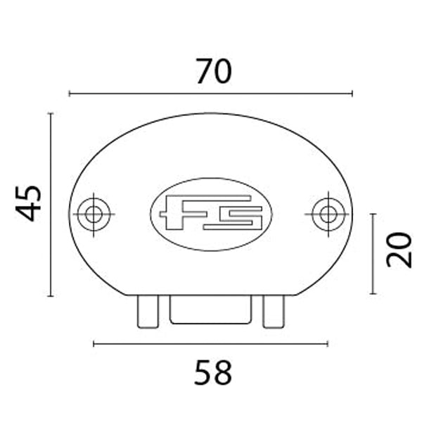 Skabslås med anti vibration, hvid 70 x 45 x 20 mm