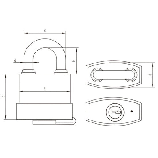 Hængelås LEMEN vandtæt m/ABS-plast, 50mm