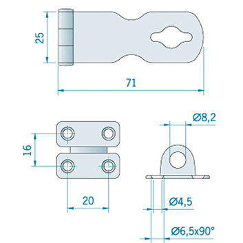 Roca låseoverfald RF, 71x25mm