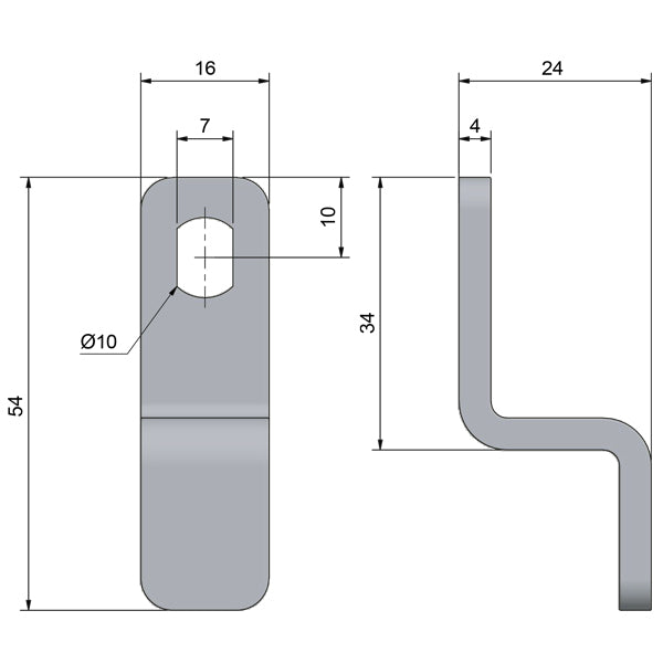 Roca rigel vinkel til dørkbeslag RF