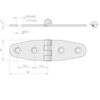 Roca hængsel RF, 100x30mm