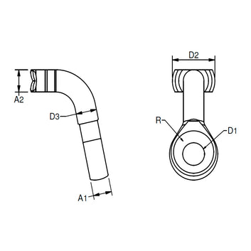 Blue Wave T-terminal Rustfri m/Lille Øje 