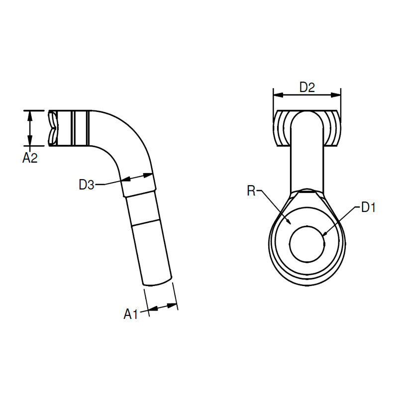 Blue Wave T-terminal Rustfri m/Lille Øje "Rope Eye"