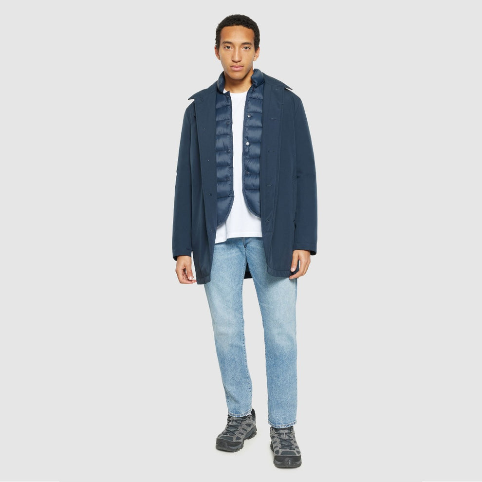 Knowledge Cotton Apparel M Climate Shell Carcoat Jacket Grs 1001 Total Eclipse