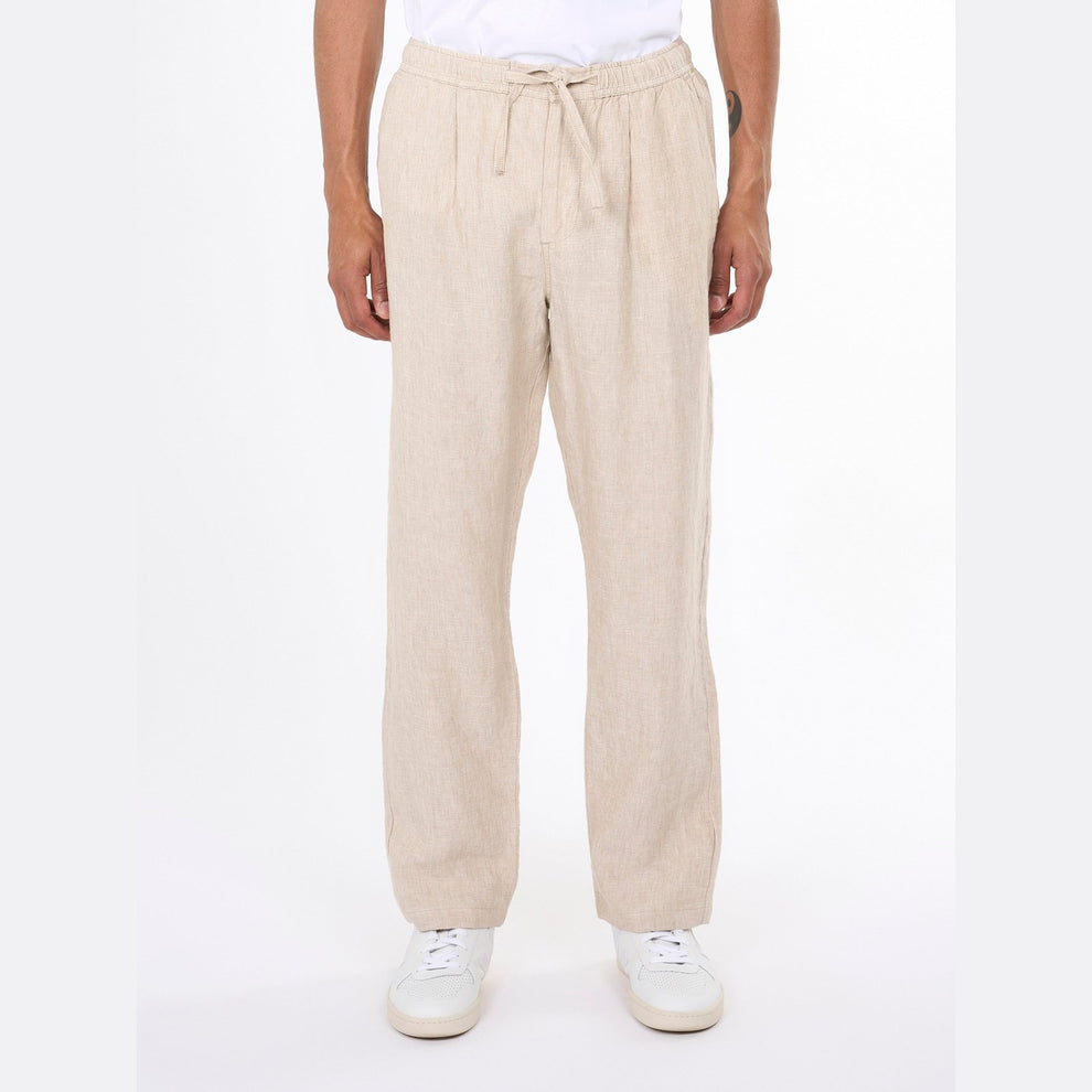 Knowledge Cotton Apparel M FIG Loose Linen Pants Light Feather Gray