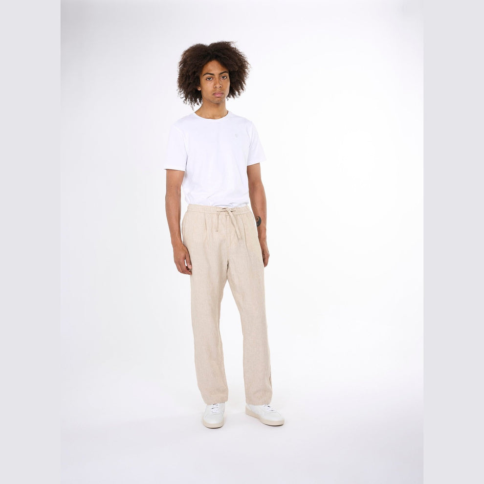 Knowledge Cotton Apparel M FIG Loose Linen Pants Light Feather Gray
