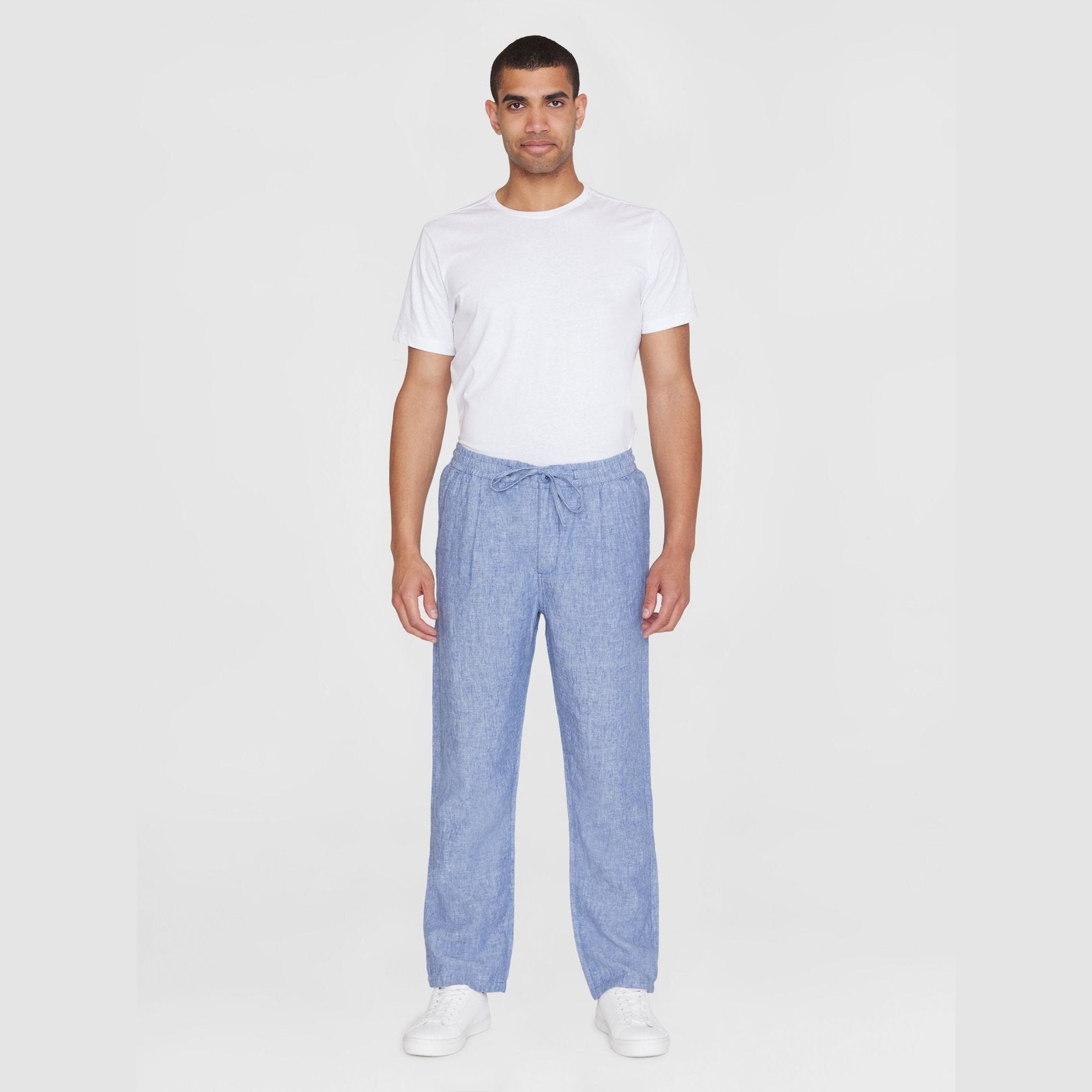 Knowledge Cotton Apparel M FIG Loose Linen Pants Moonlight Blue