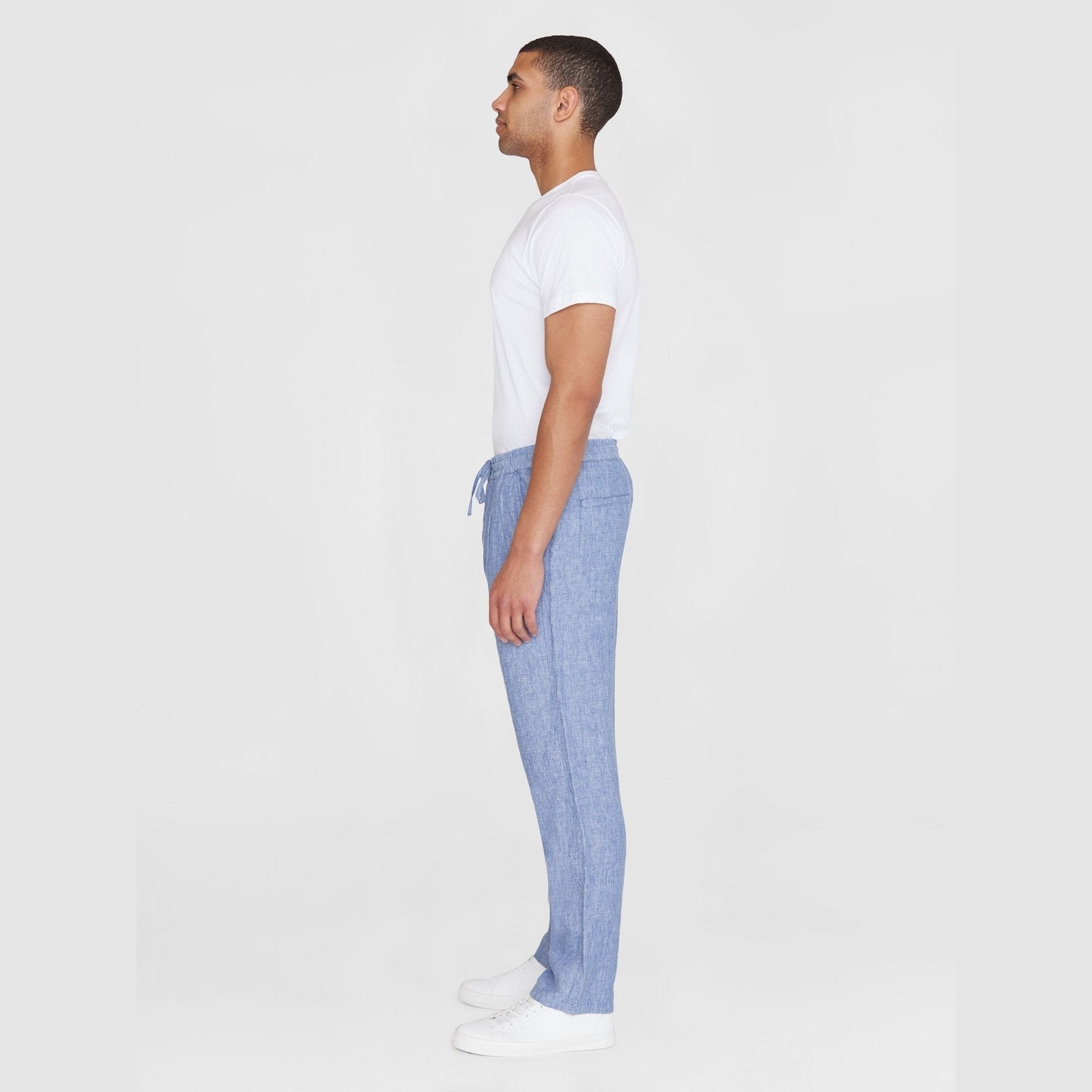 Knowledge Cotton Apparel M FIG Loose Linen Pants Moonlight Blue