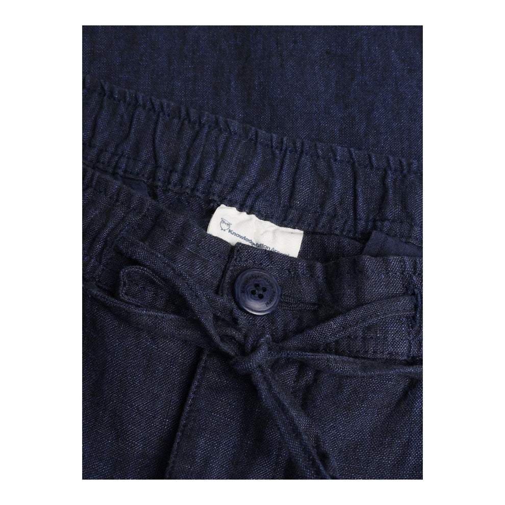 Knowledge Cotton Apparel M Fig Loose Linen Pants 1450 Yarndyed - Total Eclipse