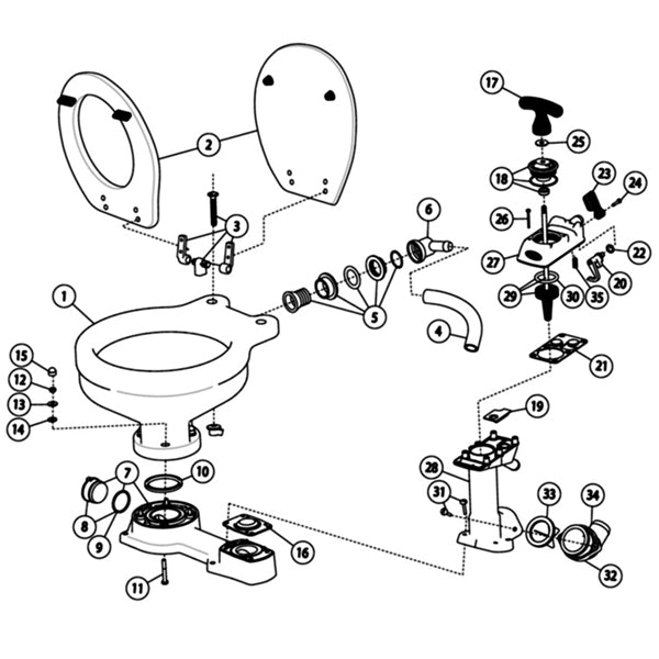 Jabsco manuel toilet "twist n lock" regular