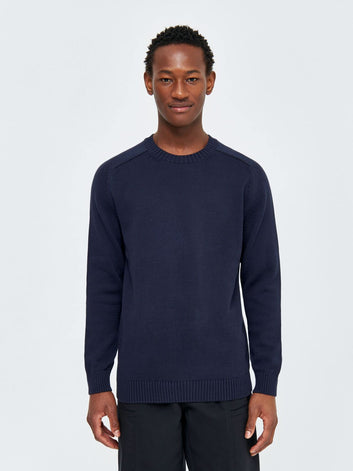 Knowledge Cotton Apparel M Crew Neck Sweater 1412 Night Sky