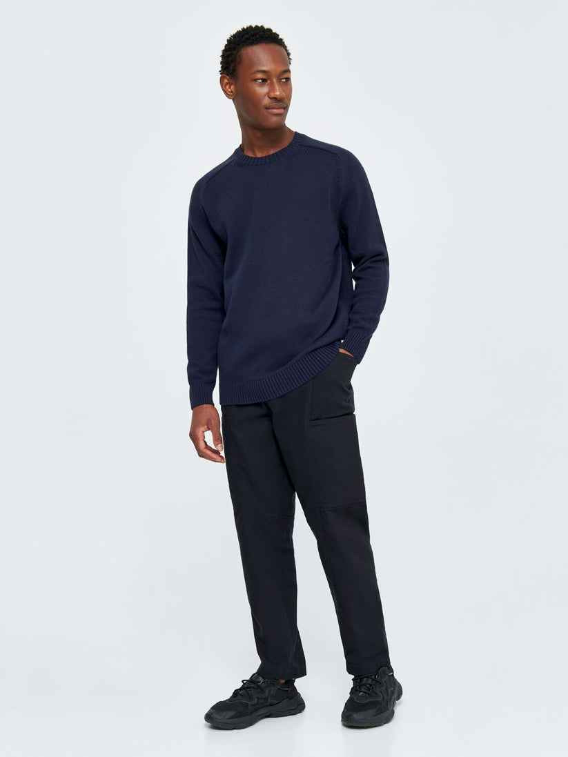 Knowledge Cotton Apparel M Crew Neck Sweater 1412 Night Sky