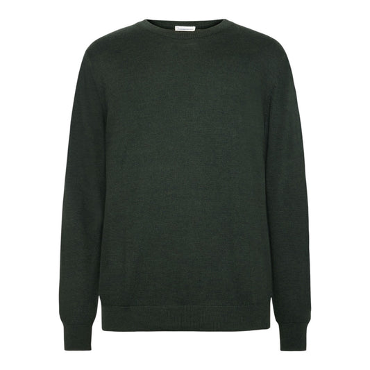 Knowledge Cotton Apparel M Regular Merino Knit Crew Neck - Rws 1090 Forrest Night
