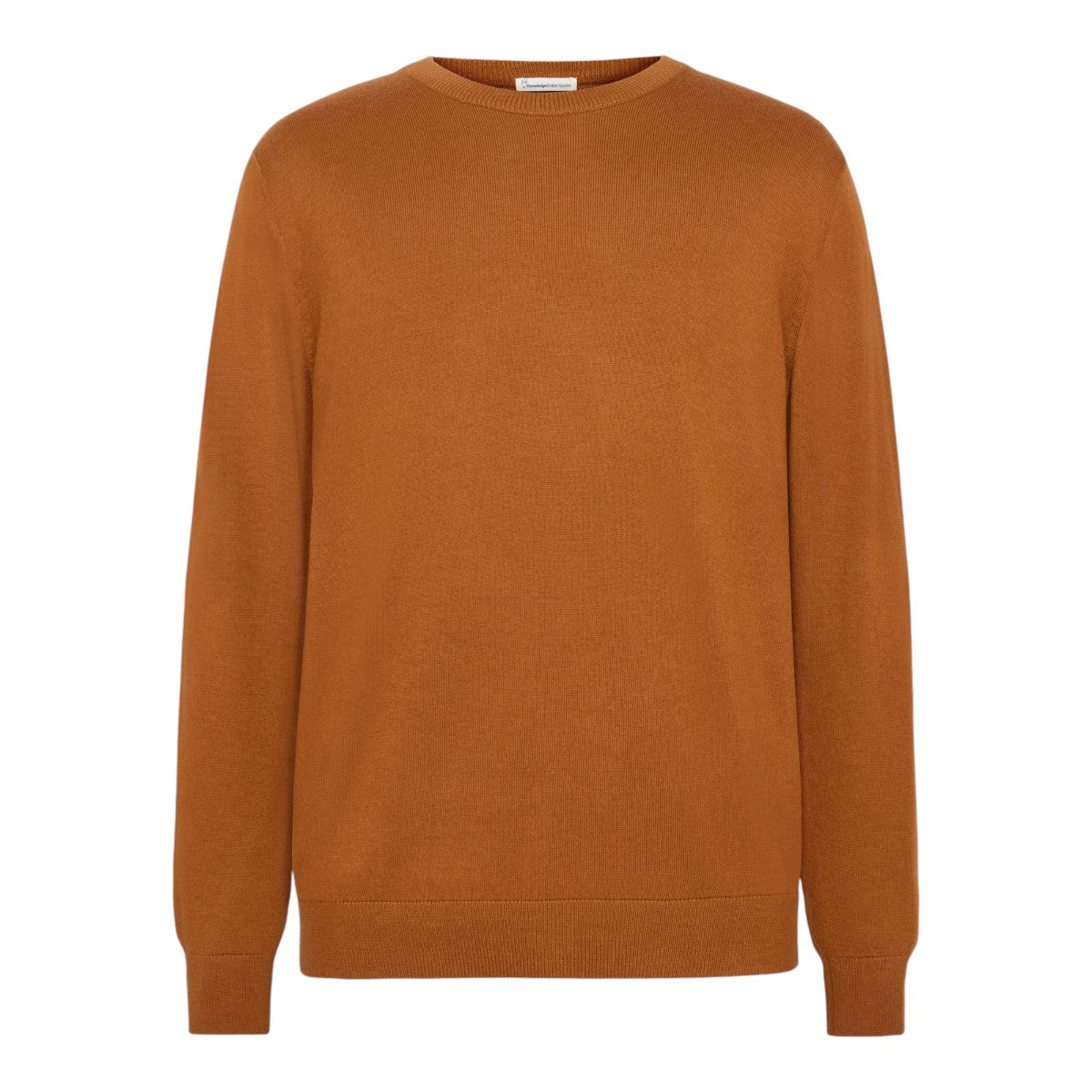Knowledge Cotton Apparel M Regular Merino Knit Crew Neck - Rws 1485 Pumpkin Spice