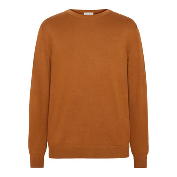 Knowledge Cotton Apparel M Regular Merino Knit Crew Neck - Rws 1485 Pumpkin Spice