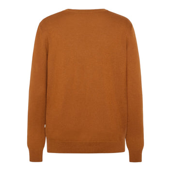 Knowledge Cotton Apparel M Regular Merino Knit Crew Neck - Rws 1485 Pumpkin Spice