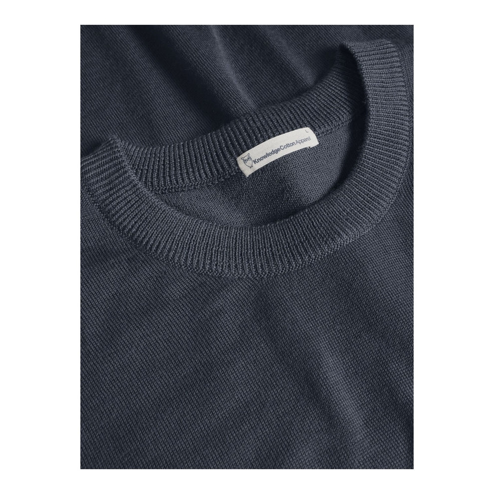 Knowledge Cotton Apparel M Regular Merino Knit Crew Neck - Rws 1226 Vintage Indigo