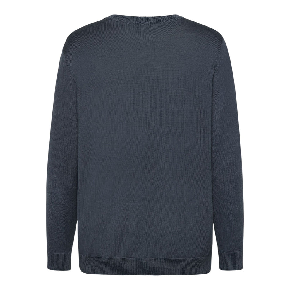 Knowledge Cotton Apparel M Regular Merino Knit Crew Neck - Rws 1226 Vintage Indigo