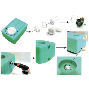 Vandtank m/inspektionslåg, 57 ltr