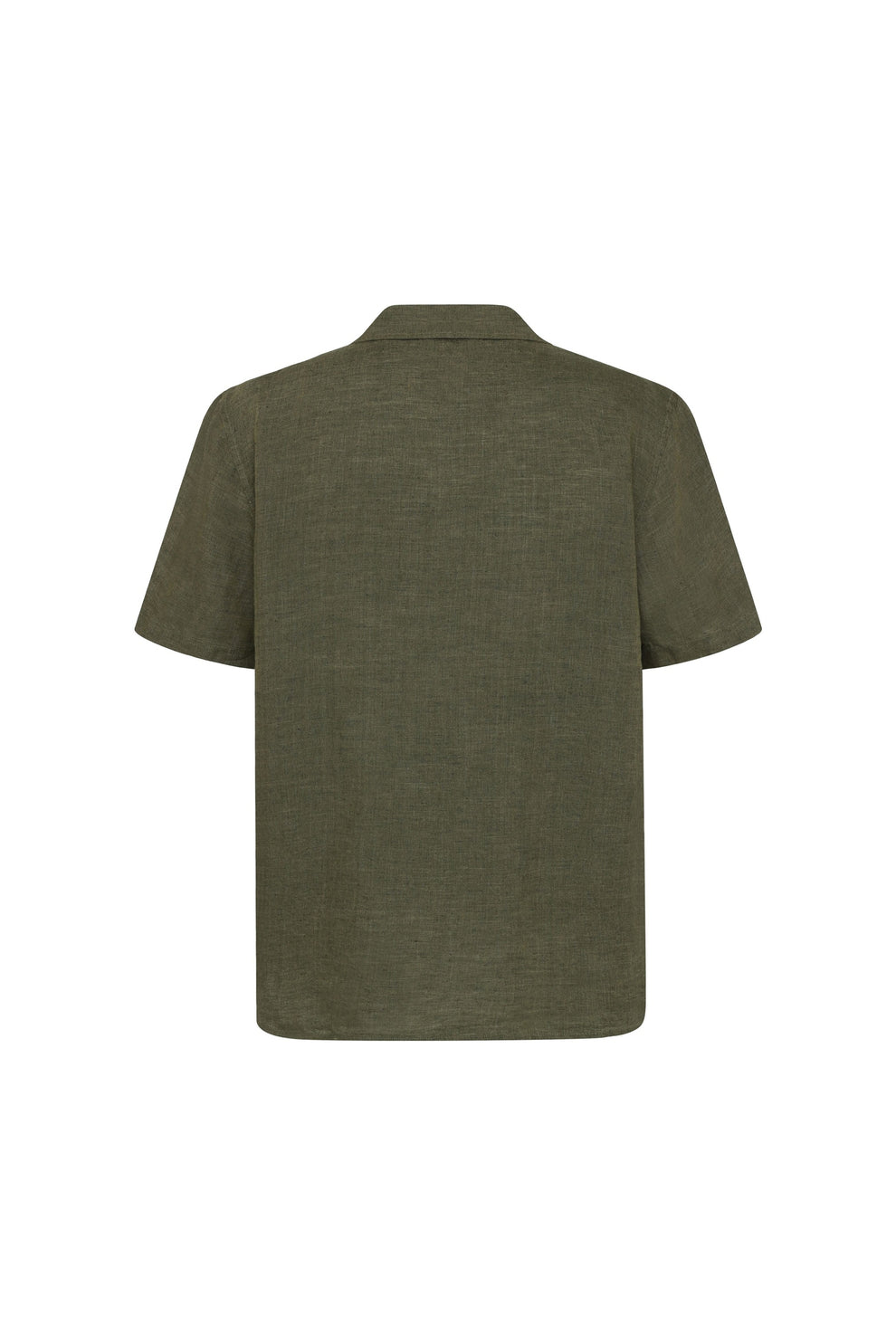 Knowledge Cotton Apparel M Relaxed Linen SL Shirt Burned Olive