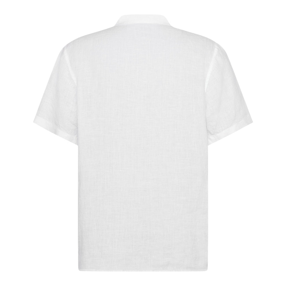 Knowledge Cotton Apparel M Box Short Sleeve Linen Shirt 1010 Bright White