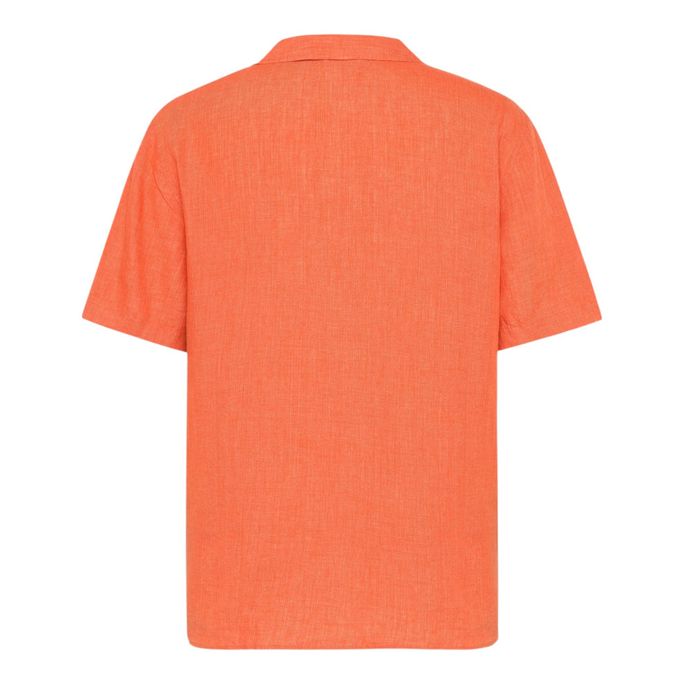 Knowledge Cotton Apparel M Box Short Sleeve Linen Shirt Langoustino