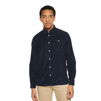 Knowledge Cotton Apparel M Organic Cotton Corduroy Shirt Gots 1001 Total Eclipse