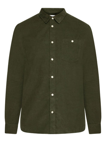 Knowledge Cotton Apparel M Dune Regular Corduroy Shirt 1412 Night Sky