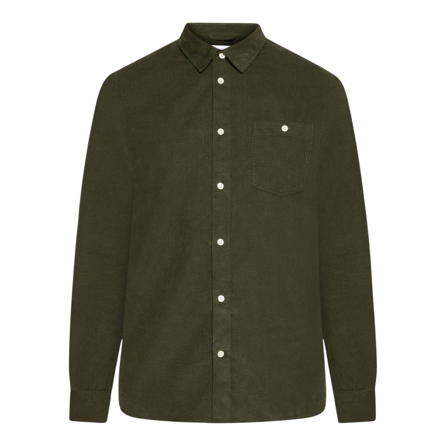 Knowledge Cotton Apparel M Organic Cotton Corduroy Shirt Gots 1090 Forrest Night