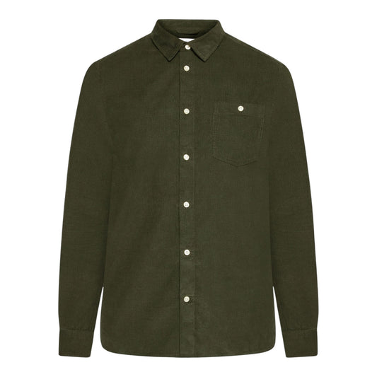 Knowledge Cotton Apparel M Organic Cotton Corduroy Shirt Gots 1090 Forrest Night
